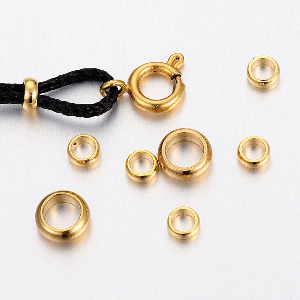 Simple Style Style 100 PCS/Package Stainless Steel Round Spacer Bars DIY Ornament Accessories