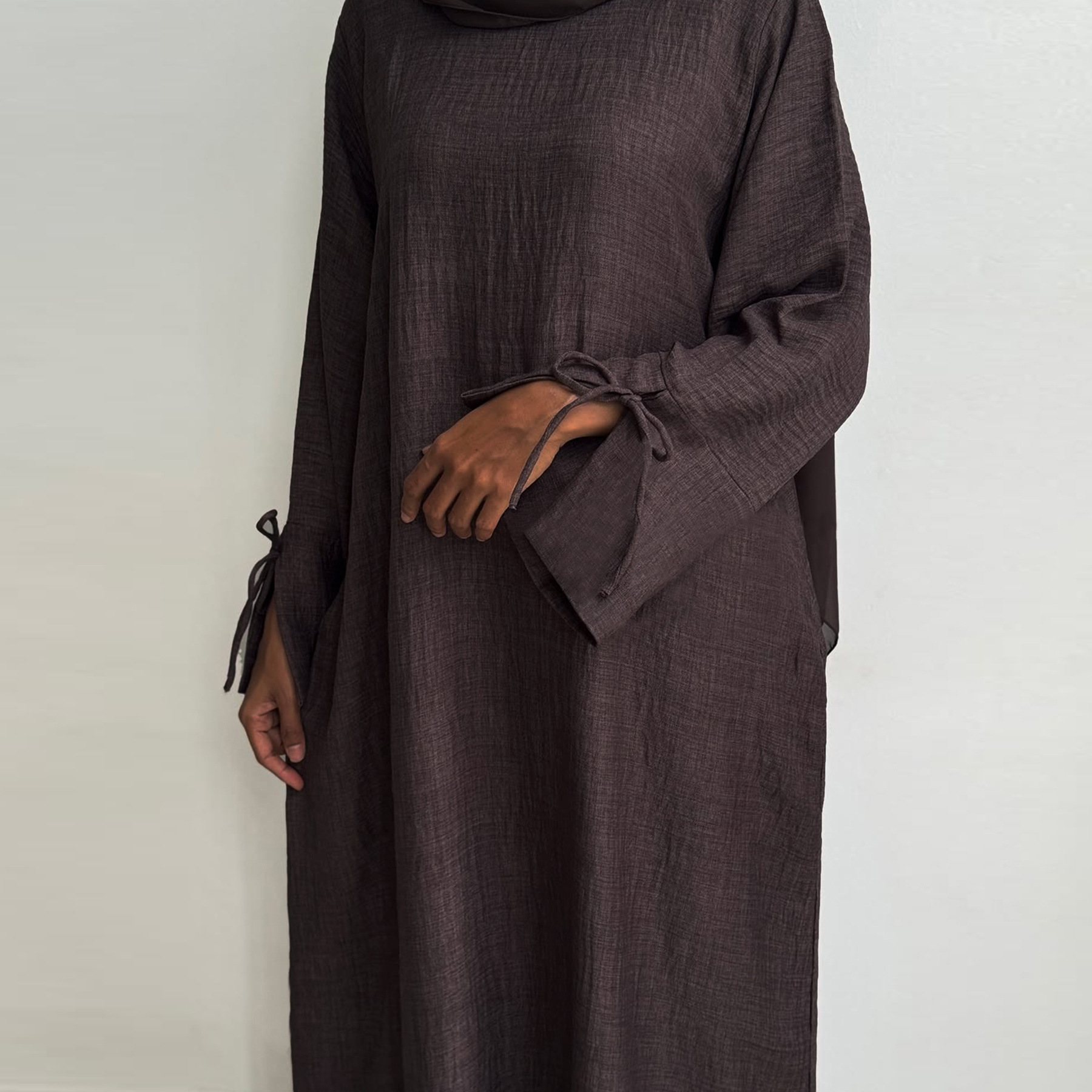 Dubai Turkish Clothing Middle Eastern Export Simple Ethnic Style Women's Long Robe Dress_ecoleips.com