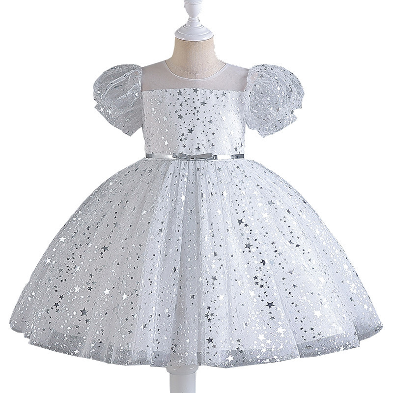 (Cross-border trading), children's wedding dress, small princess costume, short sleeve dress 5