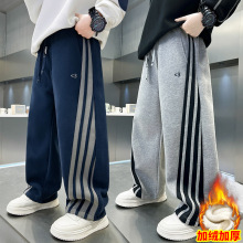 童装2025冬季新款男童加绒裤子中大童百搭加绒卫裤春秋男孩休闲裤