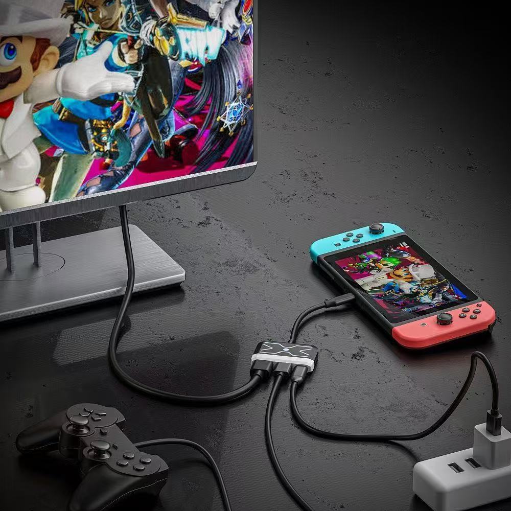 Switch Portable Docking Station 3-in-1 4K 60Hz HD Screen Projection PD Fast Charging USB 3.0 Converter Compatible 1/