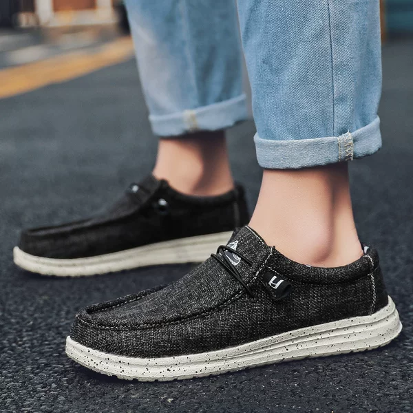 Brand Same Style Slip-On Loafers for Men and Women, Canvas Casual Shoes, High-Elastic Cork Insoles, Cross-Border Hot-Selling Loafers