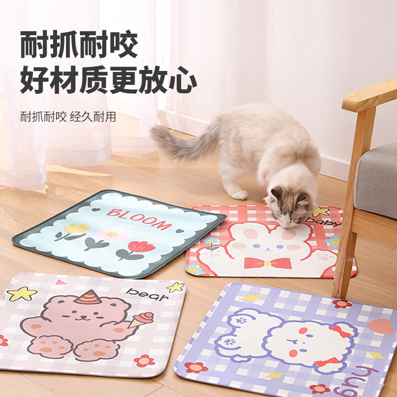 Perro fresco estera gato cuadrado verano mascota estera de enfriamiento mascota nido estera mascota gato hielo estera de seda al por mayor