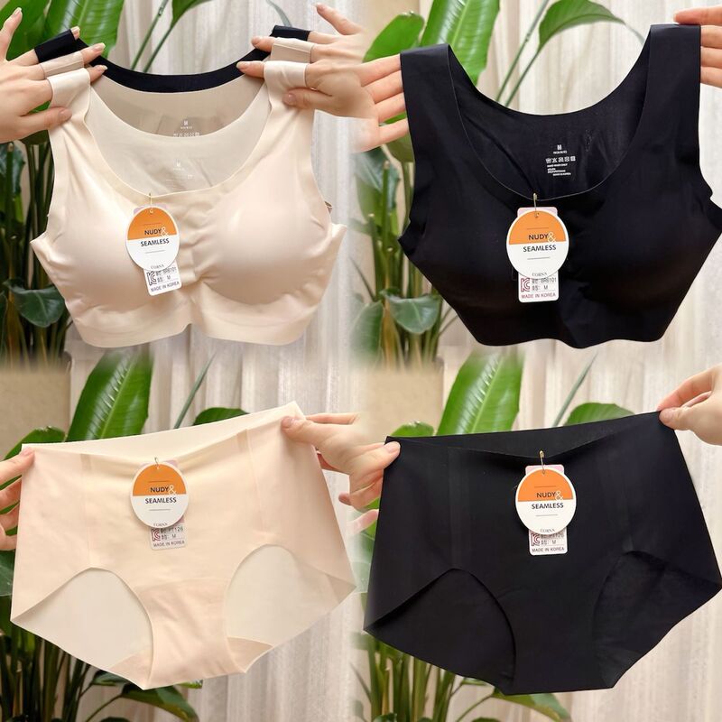 South Korea imported seamless underwear underwear suit 6101/PT126 solid color skin-friendly soft rimless bra beautiful back South Korea imported seamless underwear underwear suit 6101/PT126 solid color skin-friendly soft rimless bra beautiful back
