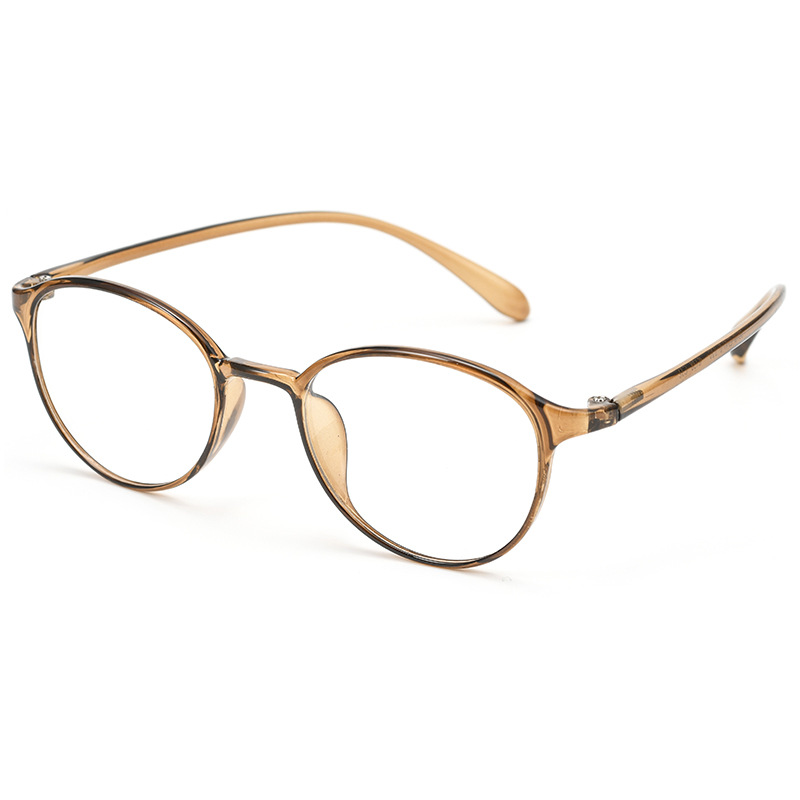 Danyang Glasses TR6818 Montura de gafas para miopía ultraligera y pequeña para mujeres con rostros pequeños, exclusiva montura de color té frío para miopía severa.
