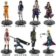 忍者フィギュアモデル 8種 カカシ、ナルト、サスケ、第四代イタチ フィギュアオーナメント 箱入り 卸売