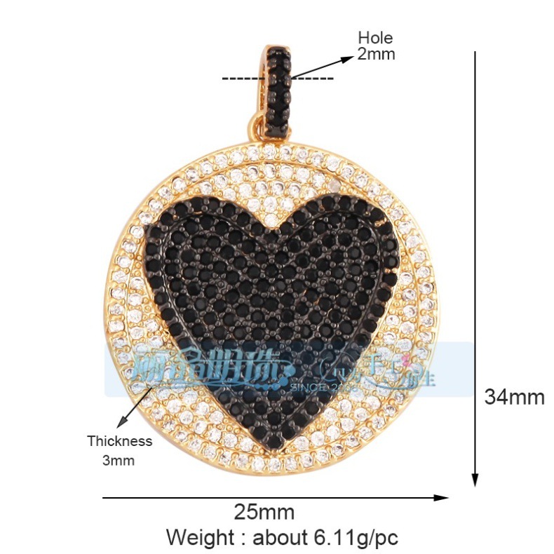 3g Weight Pendant Jewelry Making Type DIY Jewelry Accessories Classification 1 Piece Quantity Copper Material Heart Shape Pattern Hip-Hop, Vintage Style Style 1 Piece Copper Heart Shape Pendant 18