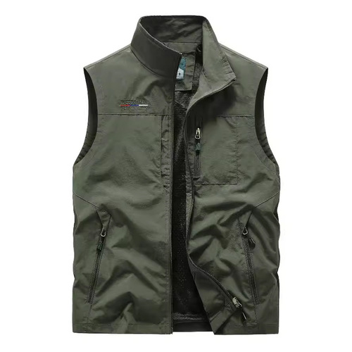 Men's Spring and Autumn Season Multi-Pocket Outdoor Quick-Dry Casual Sports Work Jacket, Loose Large Size Mantle