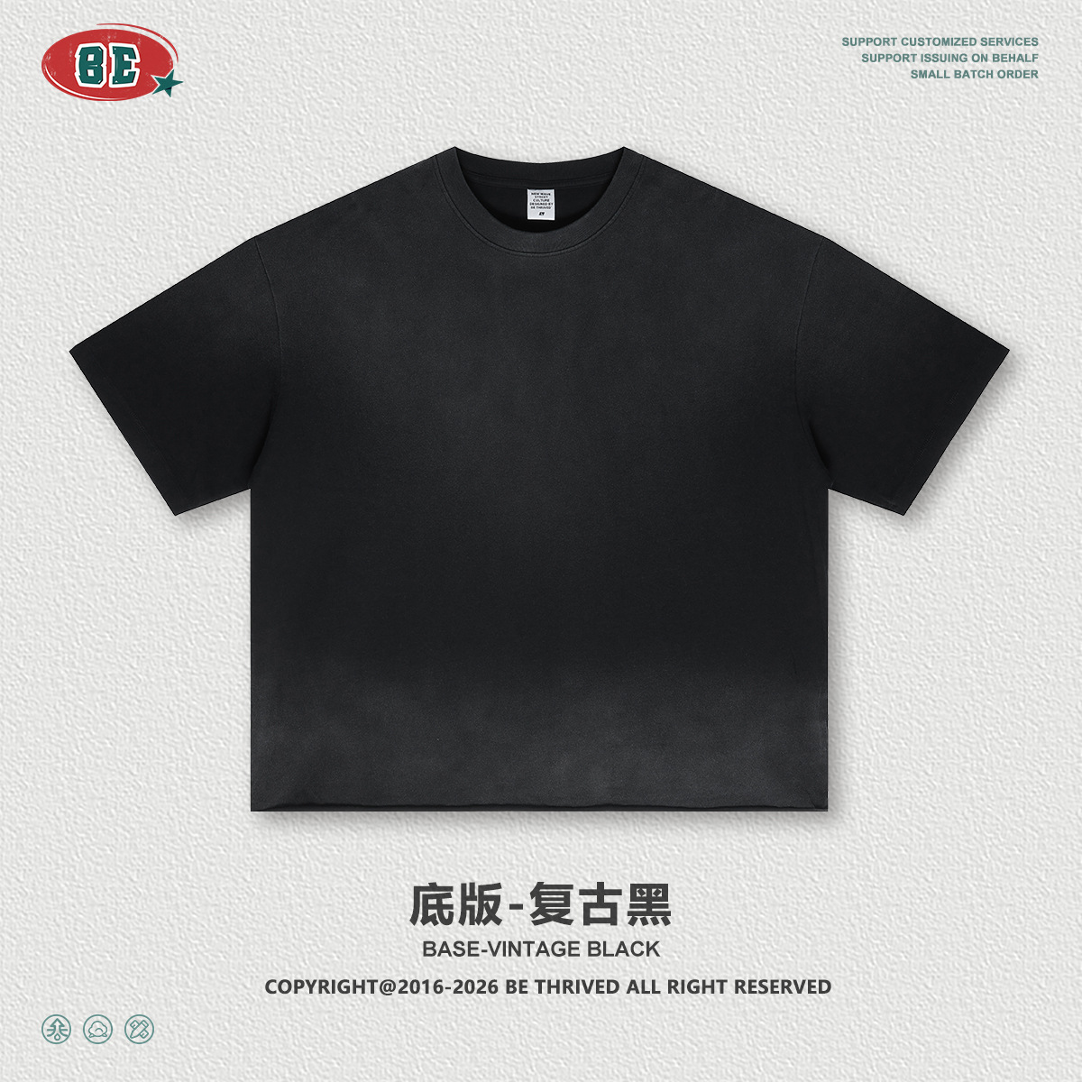 Be Hombres| Marca de moda americana de alta calle oscura Feng Shui lavado hace viejos spray de caballo borde disperso letras góticas camiseta hombre verano image 8
