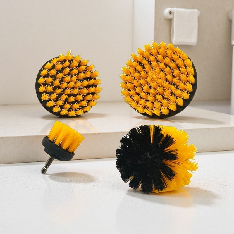 강모가 있는 전동 드릴 브러시 헤드 4개 세트