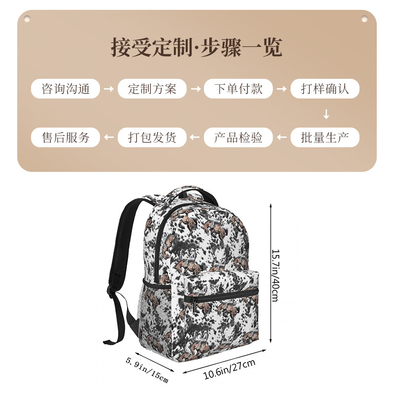 Mochila para estudiantes transfronterizos para hombres y mujeres, ligero y de gran capacidad, mochila escolar para estudiantes de primaria y secundaria, mochila de viaje y ocio con estampado personalizado