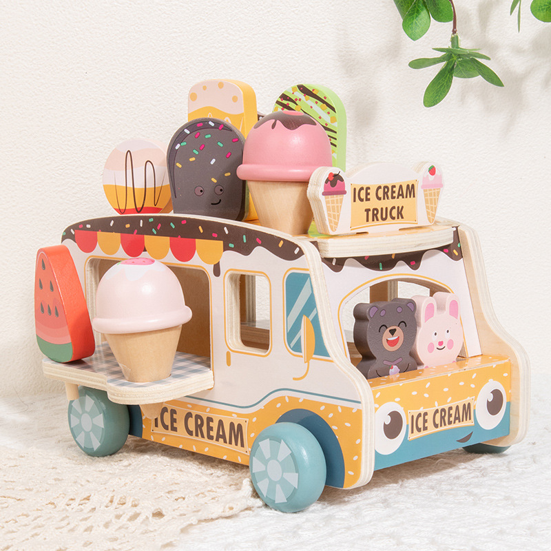 Insfeng Niños Simulación de helado venden helado tienda de helados cocina juguetes interactivos para padres e hijos