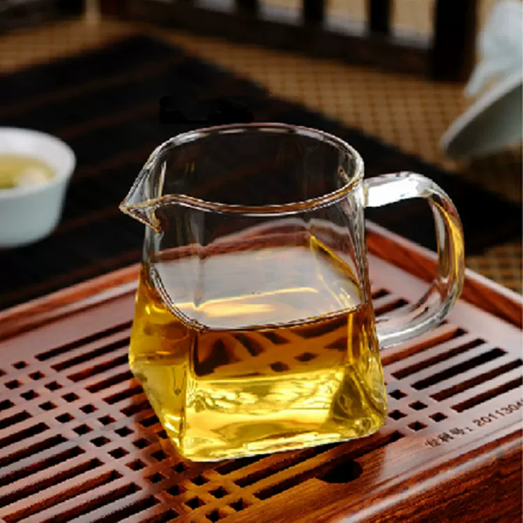 四方透明玻璃公道杯 办公室茶海分茶器 高硼硅玻璃花茶杯匀杯