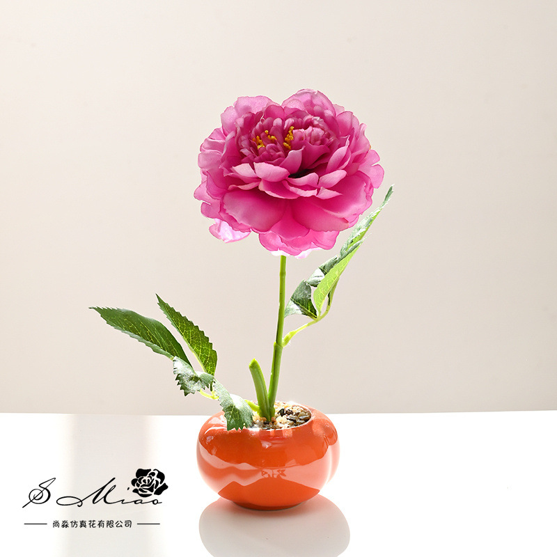 flores falsas estilo pastoral peonía pequeña flor de simulación bonsai decoración creativa flor de moda plantación verde artificial simulación maceta