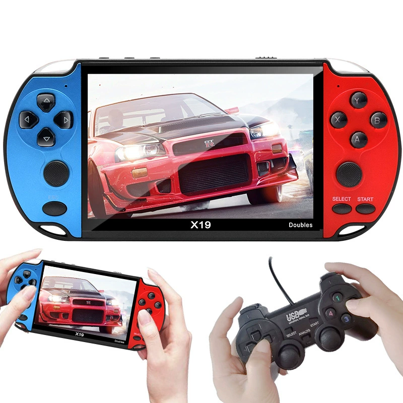 Новое устройство X19 трёхпоколенное двойное PSP-палмовая игровая машина иностранная торговля ретро 128-бит FC аркада двойной джойстик GBA портативная