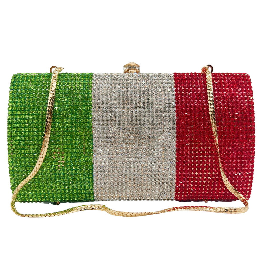 Bolso de piedra, bolso de cena con diamantes italianos, vestido de fiesta europeo y americano, bolso de mano de diamantes ligeros.