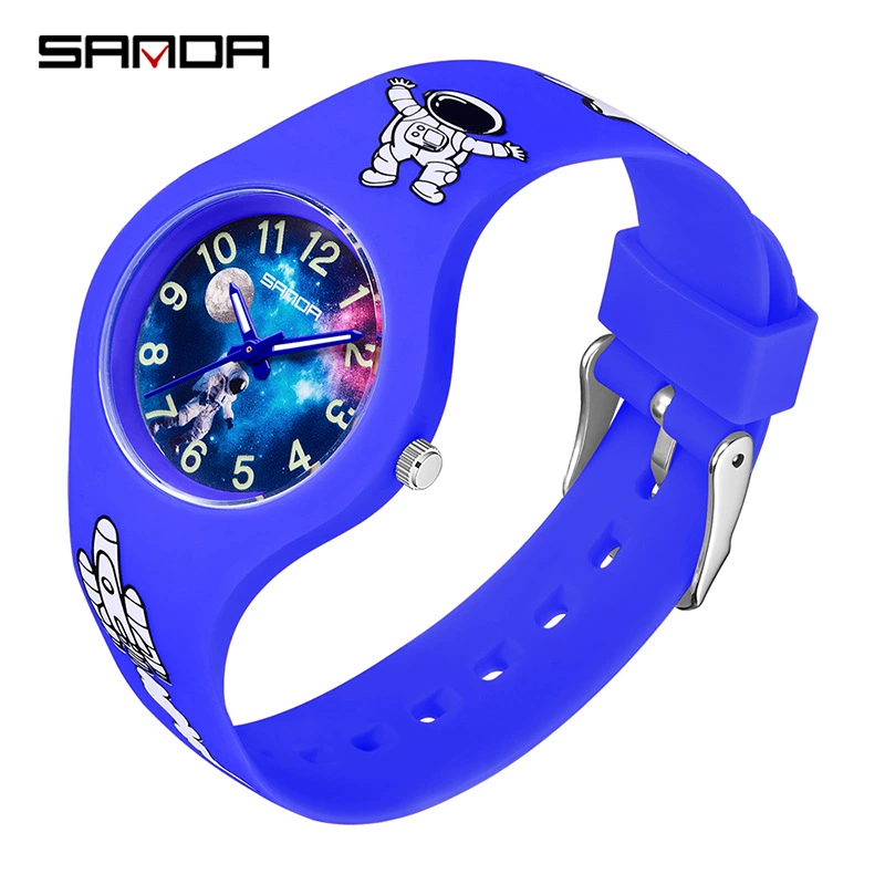 Space children's creative electronic quartz watch, print, simple and elegant design