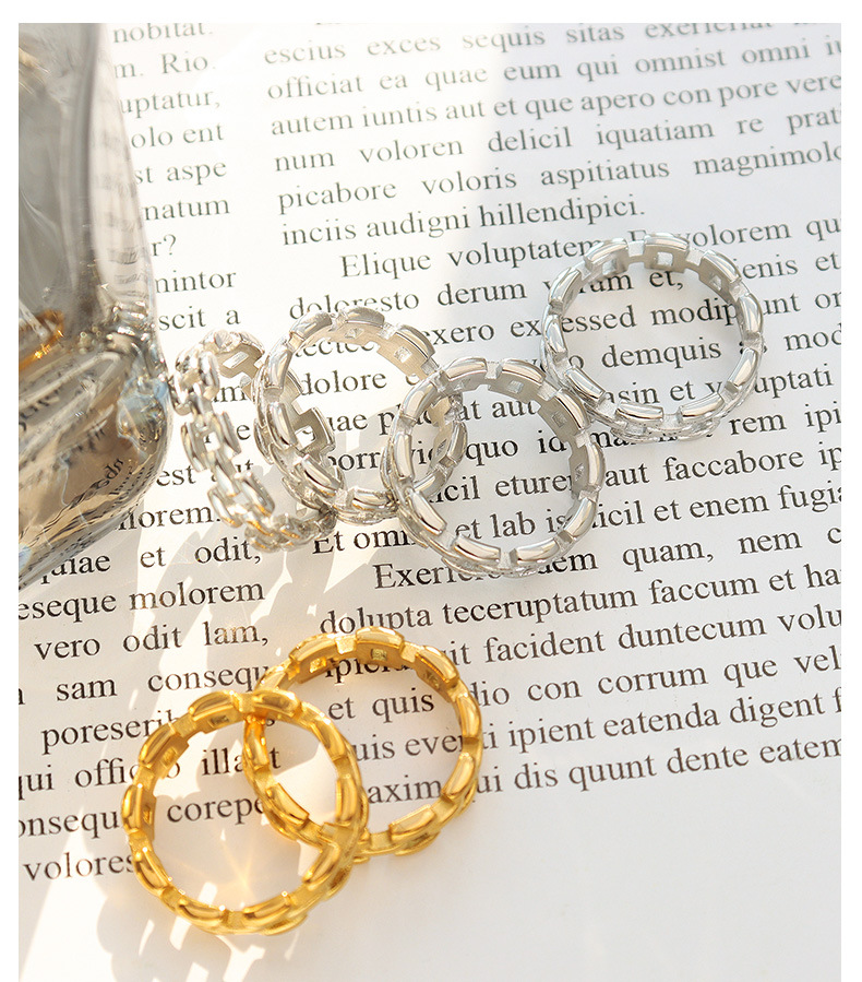 Geometric Pattern Women'S Gender Plating Design Wholesale Jewelry Fashion Geometric 304 Stainless Steel No Inlaid 18K Gold Plated Plating Rings