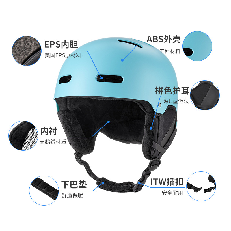 Nuevos niños adultos transfronterizos deportes al aire libre casco de esquí cubierta unisex con gafas con casco de esquí