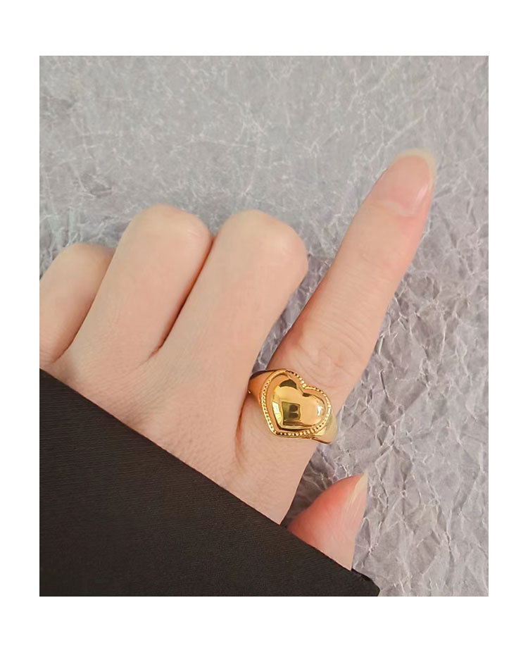 Copper Material Wholesale Sweet Simple Style Heart Shape Copper Plating Open Rings