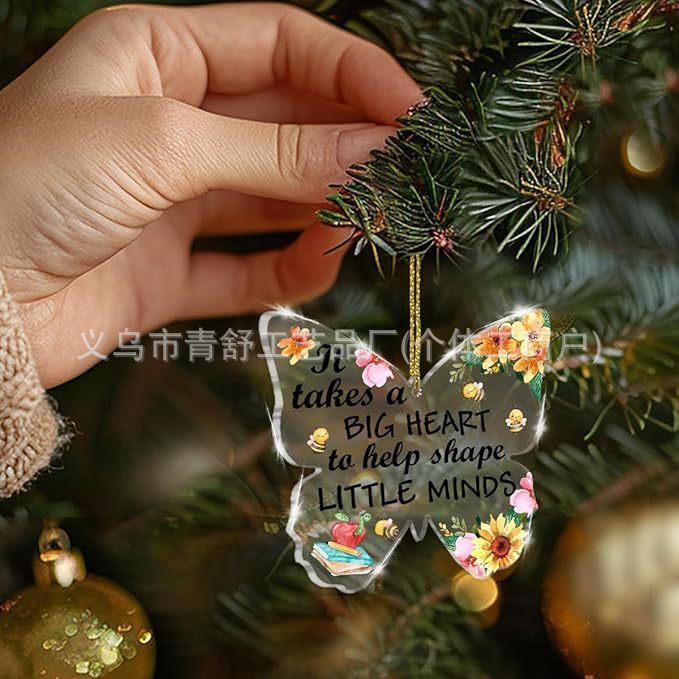 亚马逊多款新款亚克力挂件圣诞吊件圆形单双面印刷圣诞节装饰品|undefined