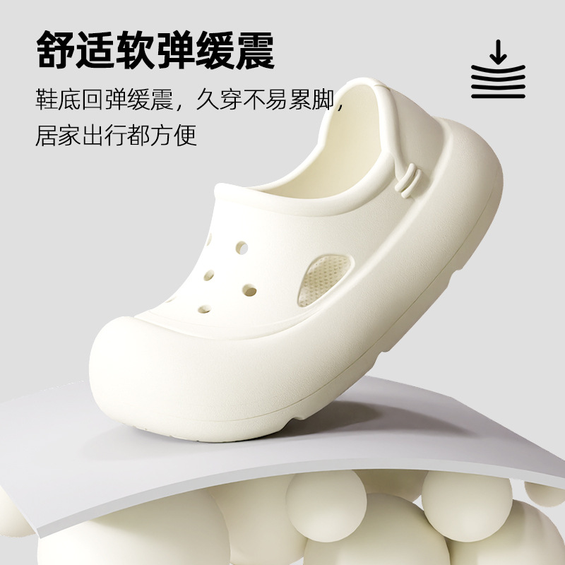 Garden Croc Shoes 2026 Verano Nuevas Mujeres Cagando Sensación Suela Gruesa Mayor Desgaste Exterior Sandalias Baotou Antideslizantes Zapatillas para Mujer