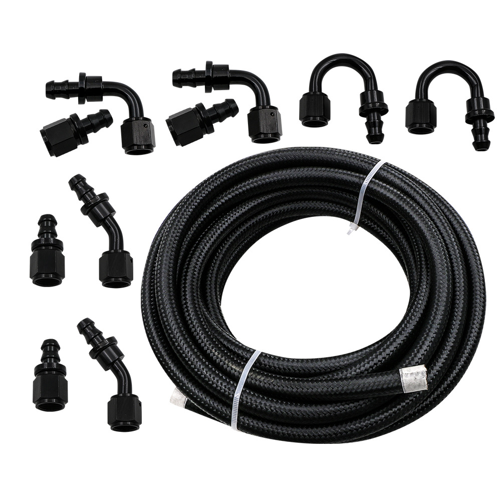 Car Mods6an6 Push Lock Connector Hose Line Kit Auto Parts Accessory20ft Braided Fuel Line