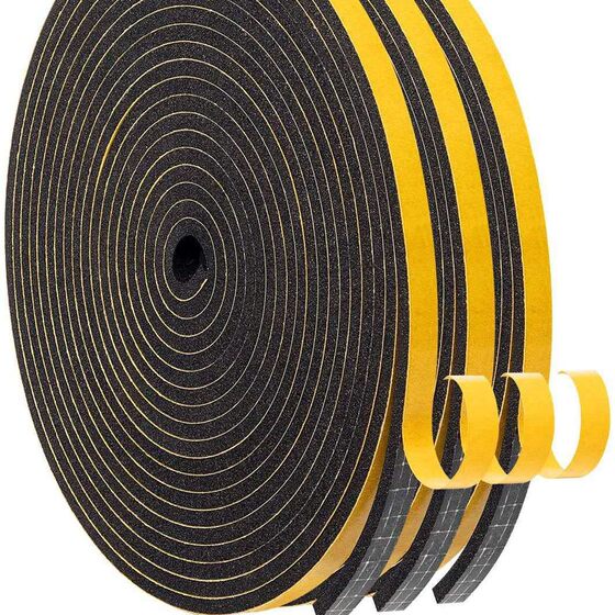 Neoprene foam strip flame retardant high density rubber strip cr shock absorption sponge strip door and window self-adhesive l-type foam strip