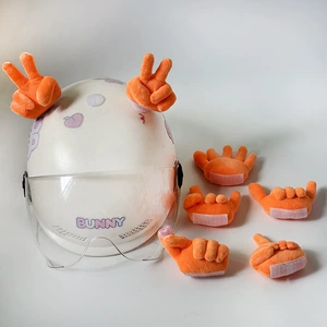 Personalized Gesture Dolls for Internet Celebrities, Motorcycle Full-face Helmet Decorative Dolls, Cute "Bieye" and "Bixinxin" Designs, Wholesale Electric Vehicle Helmets