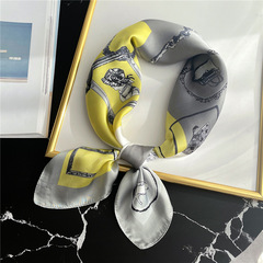 Lady style silk scarf women's scarf color matching versatile decorative scarf portrait thin shawl sun protection neck scarf