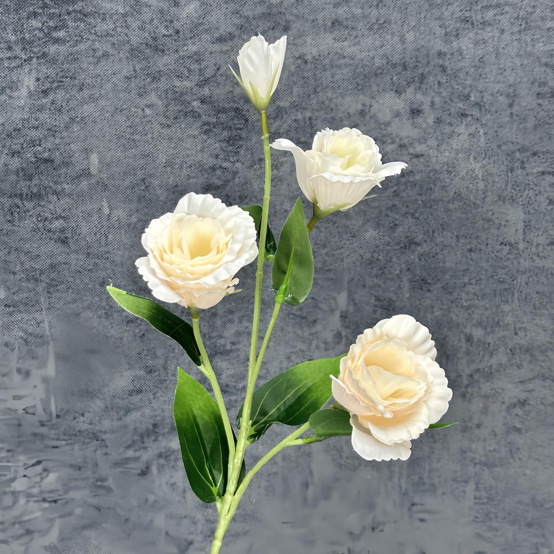 Simulación de 4 platycodon de alta calidad flores de seda casera decoración de bodas ramo de flores hechas a mano adornos de flores falsas al por mayor
