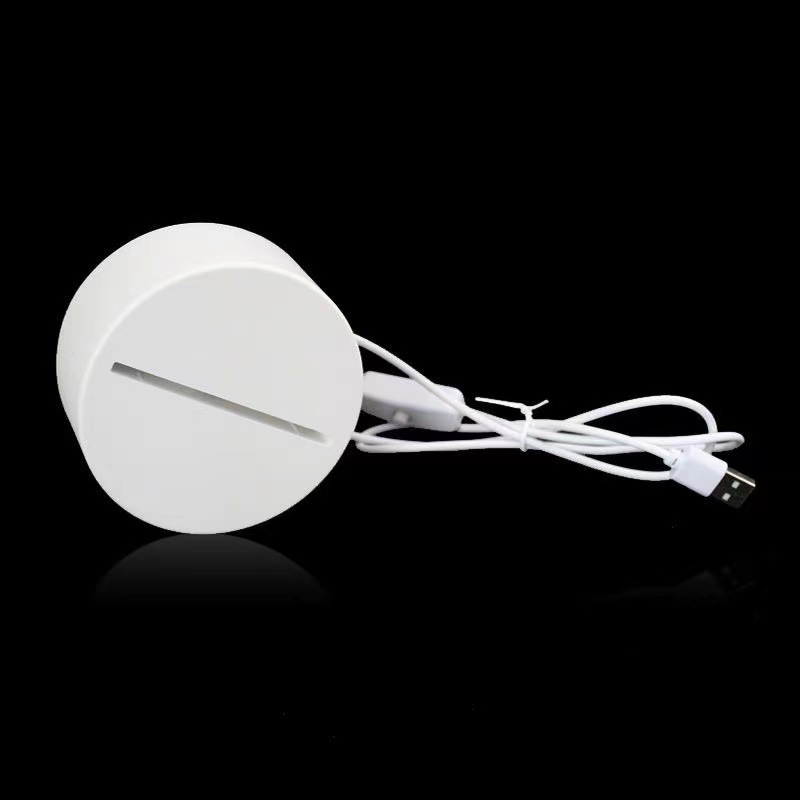 Fábrica directa 3D noche luz táctil control remoto botón plástico madera base interfaz USB LED base luminosa