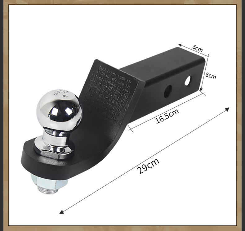 Cross-Border Manufacturer Trailer Arm Towing Hook American-Style Square Mouth Off-Road Vehicle Modification Accessories with Ball Head