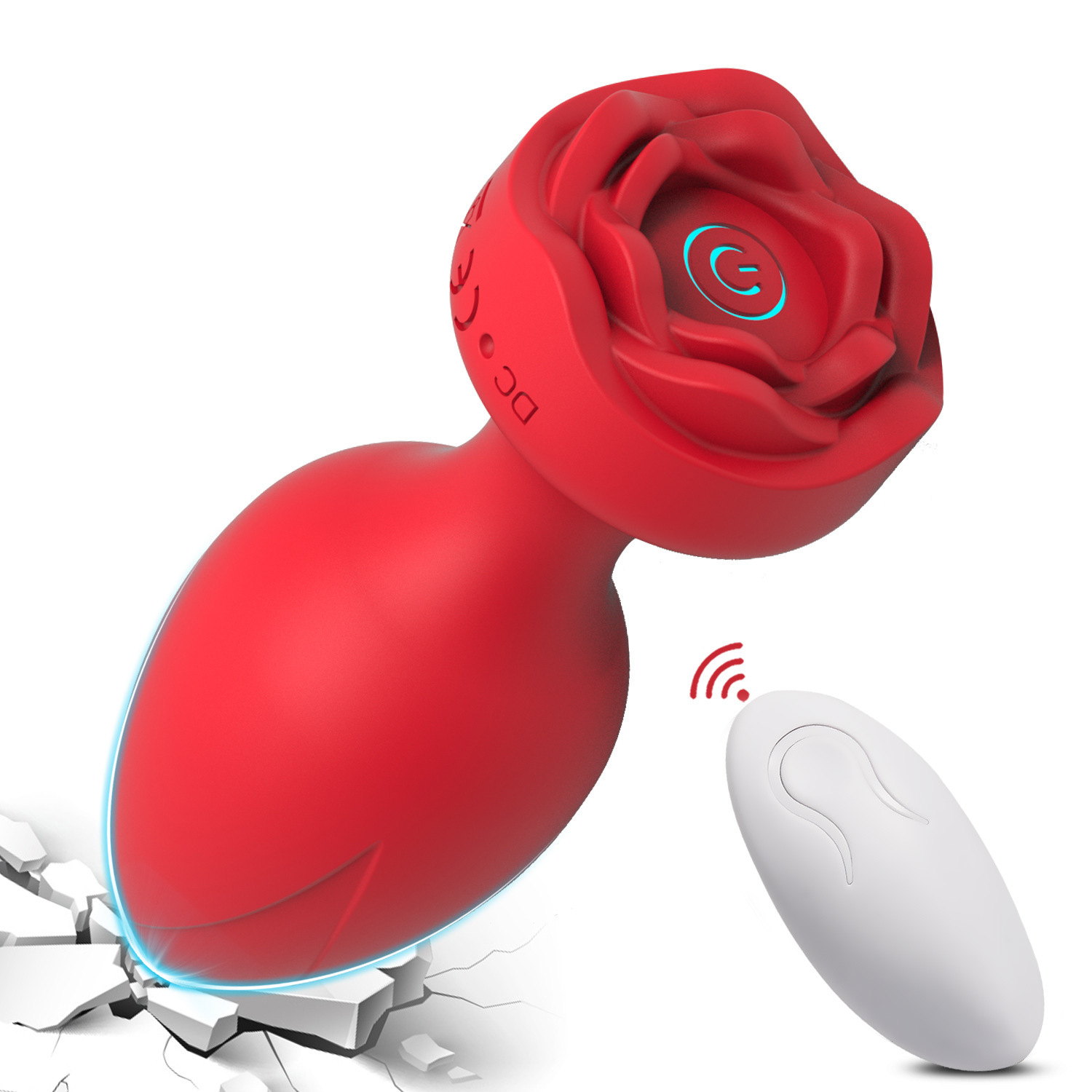 Wireless Remote Control Rose Vibrator For Anal Stimulation_voghion.com