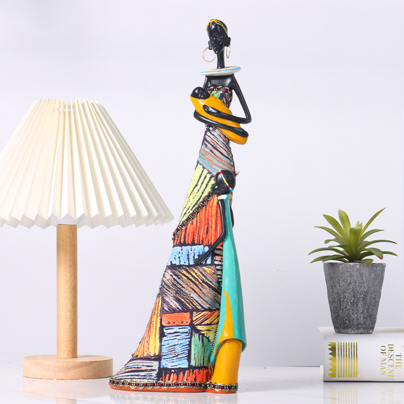 Tribus africanas exóticas decoraciones vestibulares decoración del hogar creativa mujer negra decoraciones retro