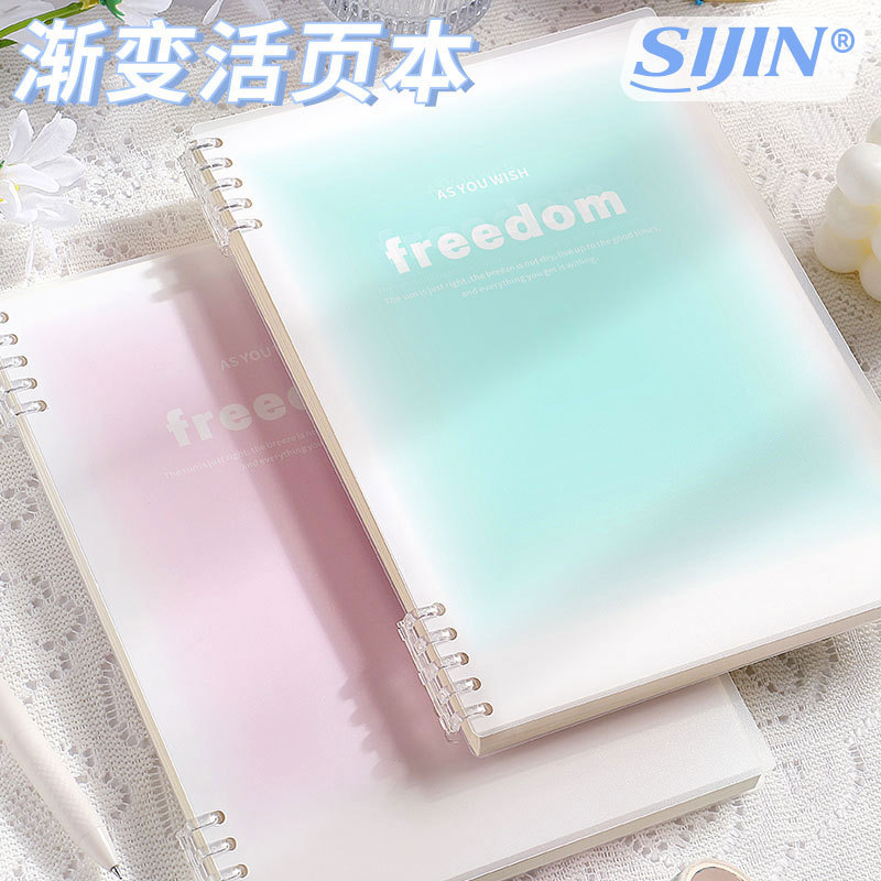 Thickened b5 loose-leaf notebook gradient does not cross the hand notebook high color value detachable notebook small fresh notebook