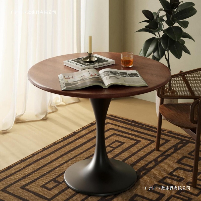 Round Dining Table Home Living Room Leisure Coffee Table Negotiation Table Small Apartment Rental House Balcony Tulip Round Table