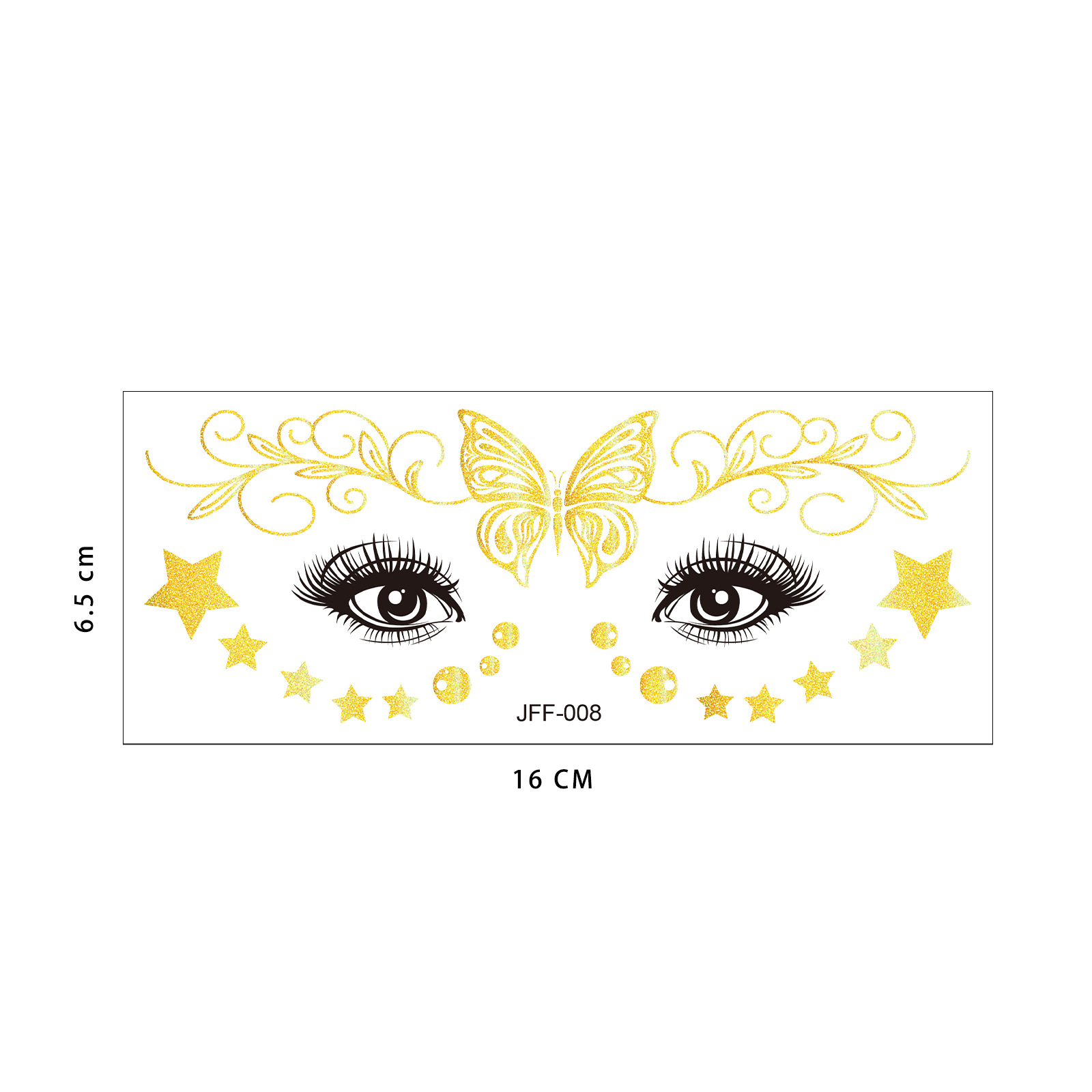 Tatuaje Temporal Facial de Pecas de Papel de Transferencia de Agua, Impermeable, para Fiesta y Eventos
