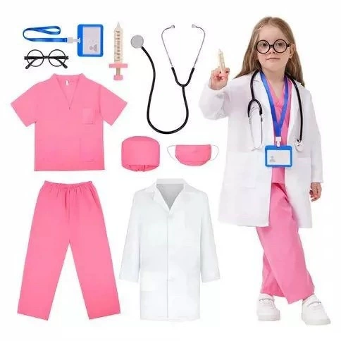儿童跨境医生手术服幼儿园白大褂护士过家家职业角色cos扮演套装