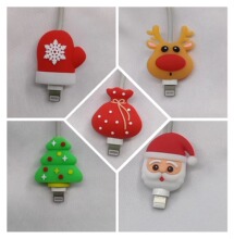 Q版卡通圣诞款系列公仔数据线保护套防折断充电器保护套厂家批发