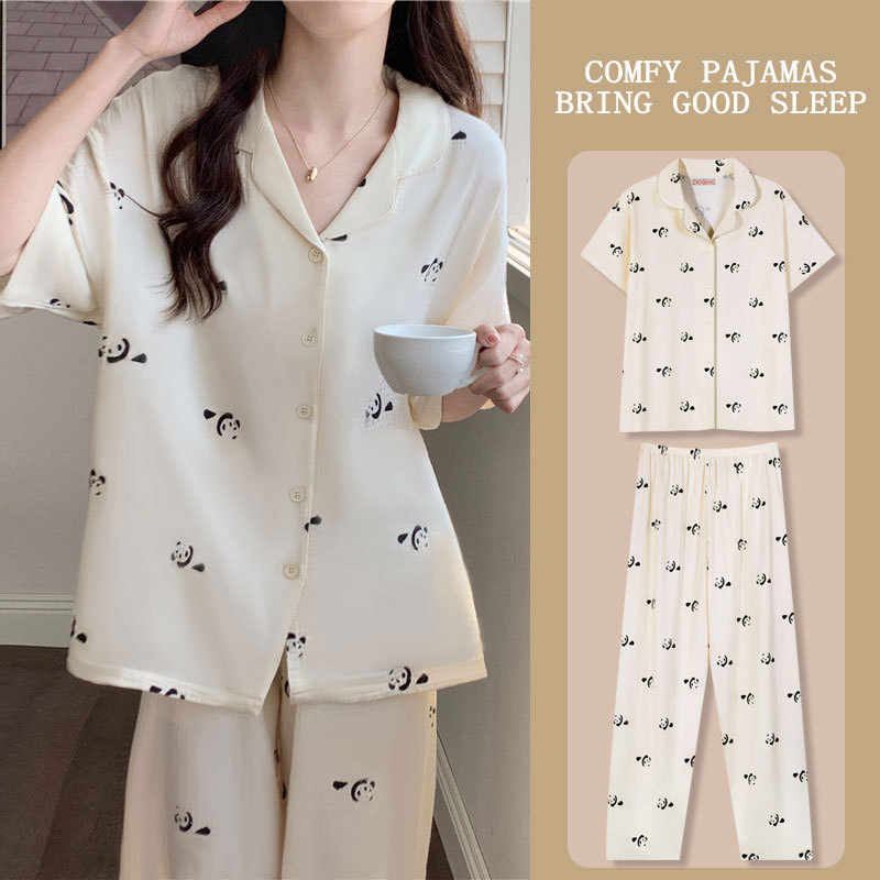 D.M-105 Short-long rice apricot panda cardigan