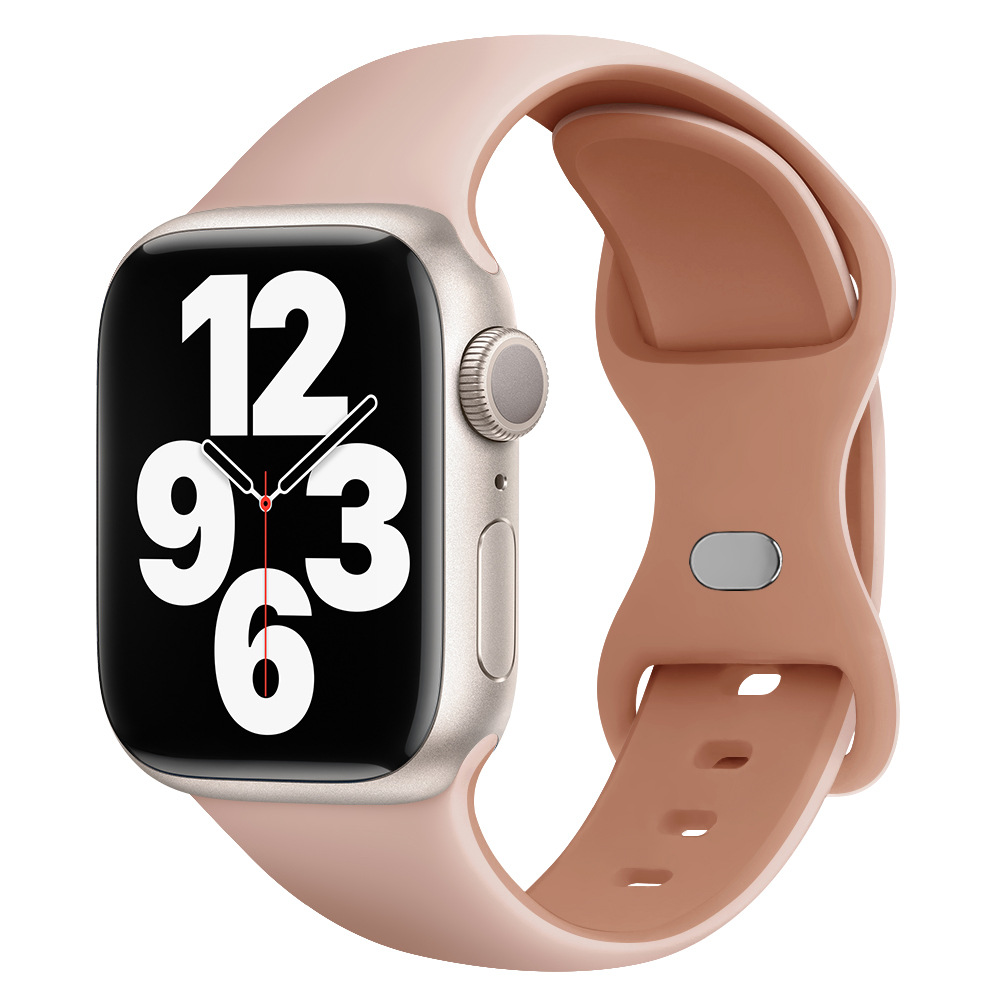 Aplicable AppleWatch Butterfly Buckle Silicone Deportivo correa de reloj Iwatch9876 generación / se inteligente