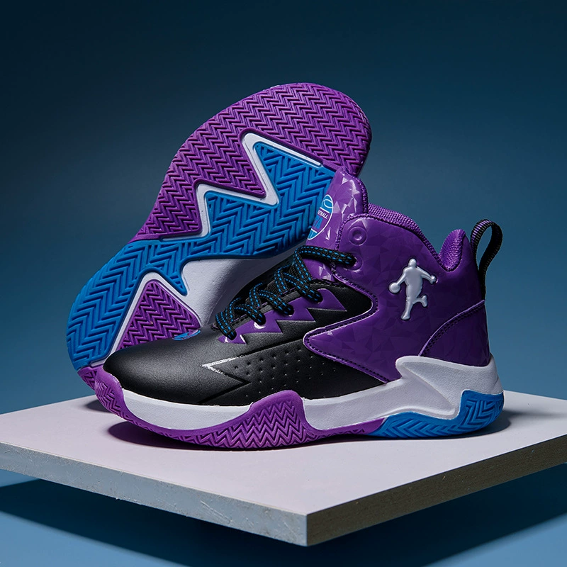 Баскетбольные кроссовки для детей 2024 Весна и лето нескользящие и износостойкие кроссовки для мальчиков мальчиков обувь водонепроницаемая кожа бесплатная доставка