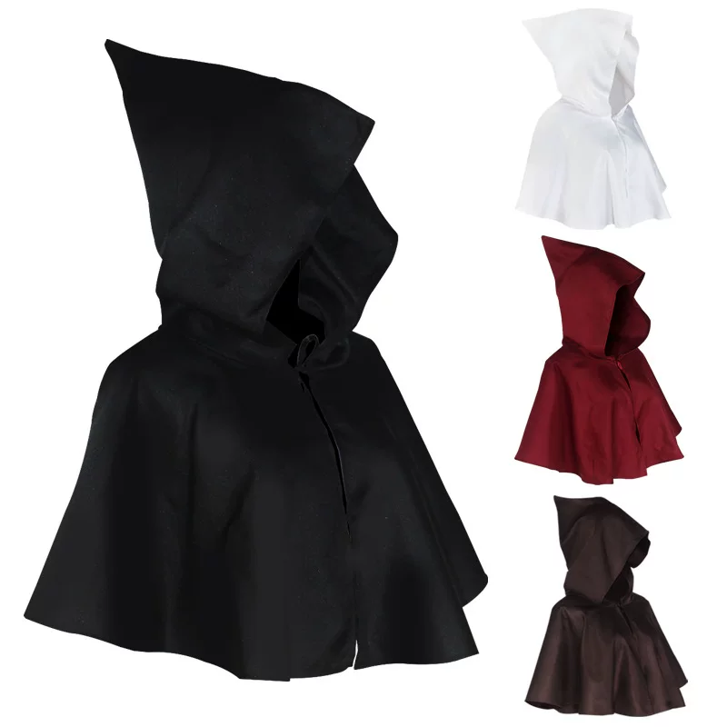 Плащ-тренч с капотом, один размер подходит всем, косплей на Хэллоуин, короткое накидка