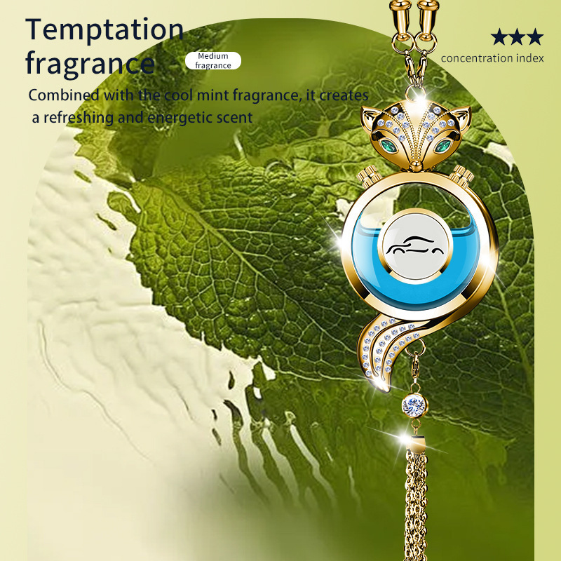 Car hanging | Qìchē Freshener Pendant - fox-golden-alloy-pendant-with-temptation-fragrance-small-car-logo