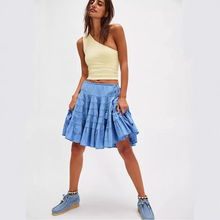 亚马逊2025夏新款跨境欧美蕾丝蛋糕半身裙高腰气质优雅品蓬蓬裙