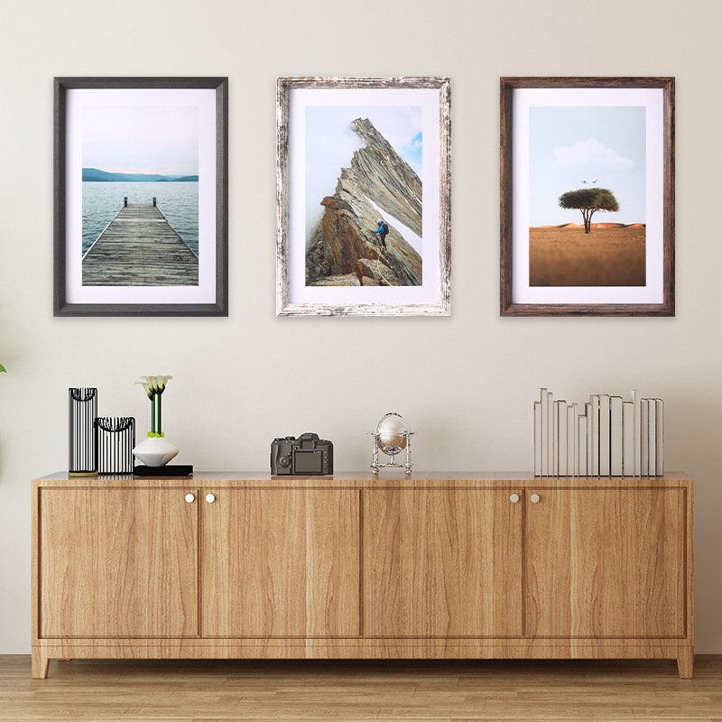 simple wooden wall photo frame