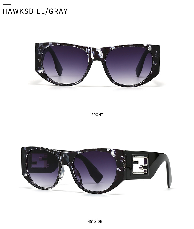 Cross-border foreign trade new modern retro generous frame metal accessories sunglasses INS wind street photography sunglasses 9217_voghion.com