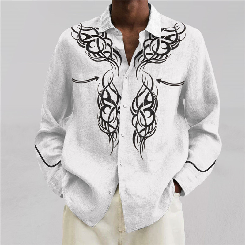 2024 Cross-Border Amazon Fashion Loose Shirt American Western Style Shirt Western Cow Pod One Piece Customized