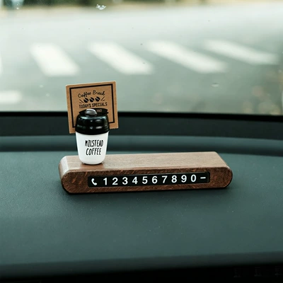 Nömrəli dayanma kartı Parking Number Sign Cartoon - coffee-walnut-oval-brand